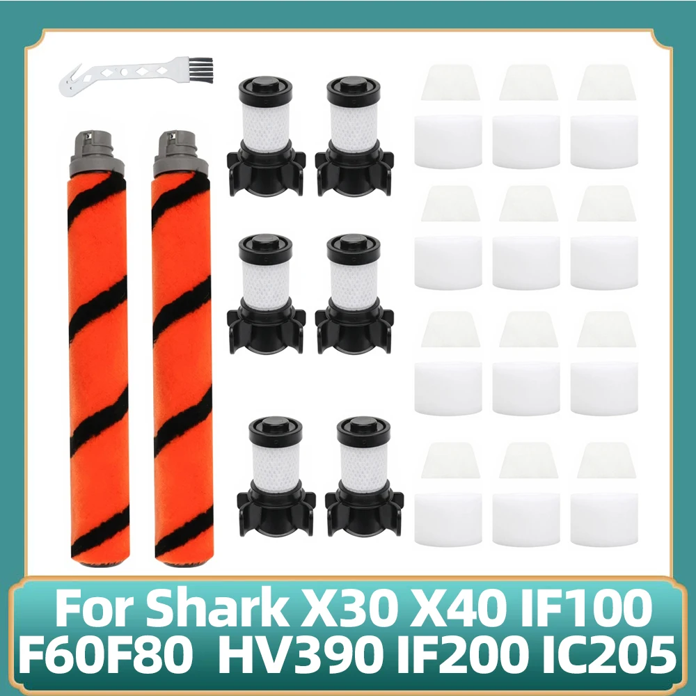 Compatible For Shark X30 X40 F60F80 IF100 HV390 IF200 IC205 Vacuum Cleaner Main Brush HEPA Filter Accessories Spare Parts Kit