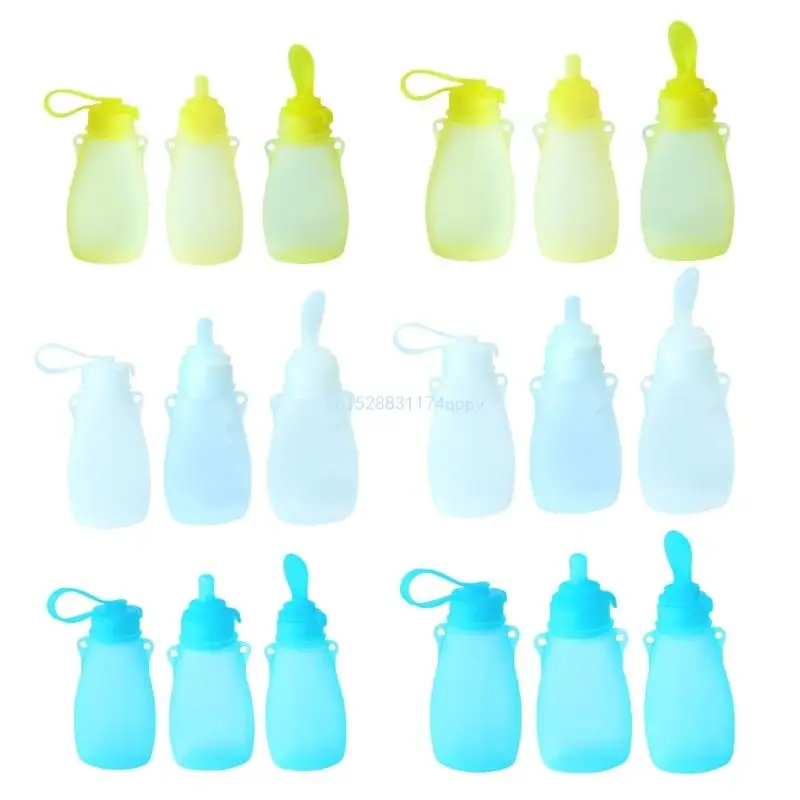 

Set of3pcs Breastfeeding Milk Storage Silicone Bags Leakproof Baby Pouches Toddlers Complementary Filling Dropship