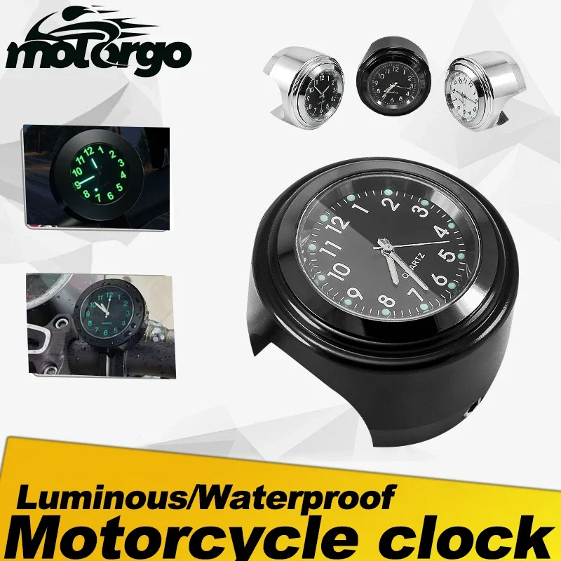 

Водонепроницаемые универсальные часы-будильник на руль мотоцикла 7/8 дюйма, светящиеся, алюминиевые, аксессуары для мотоциклистов