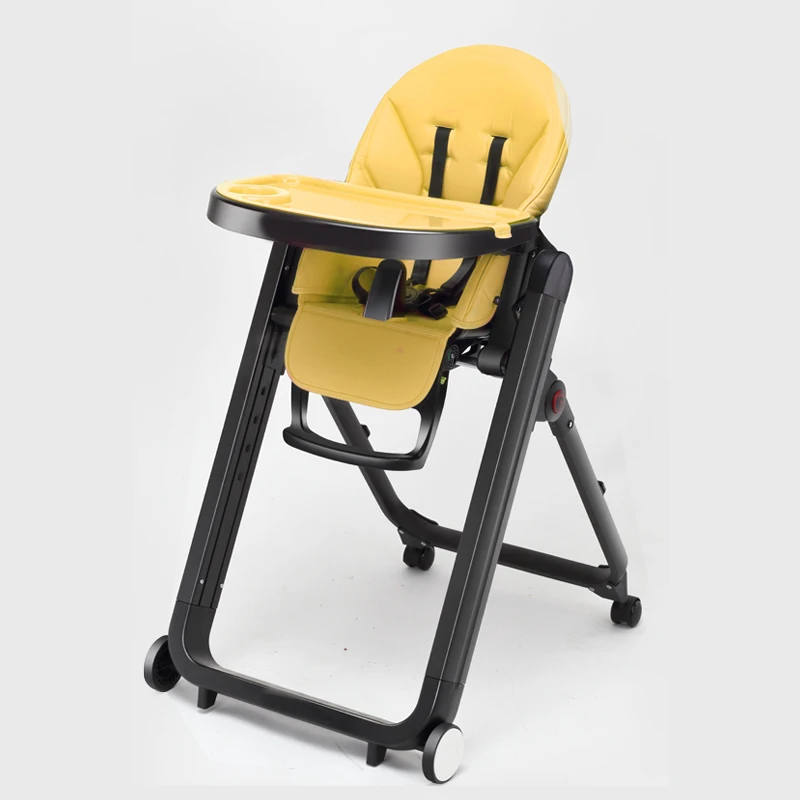 IVOLIA New Item 5-position Safety-belt Padded Seat Floor-frientdly Wheel Infant High Chair Kitchen Modern Metal