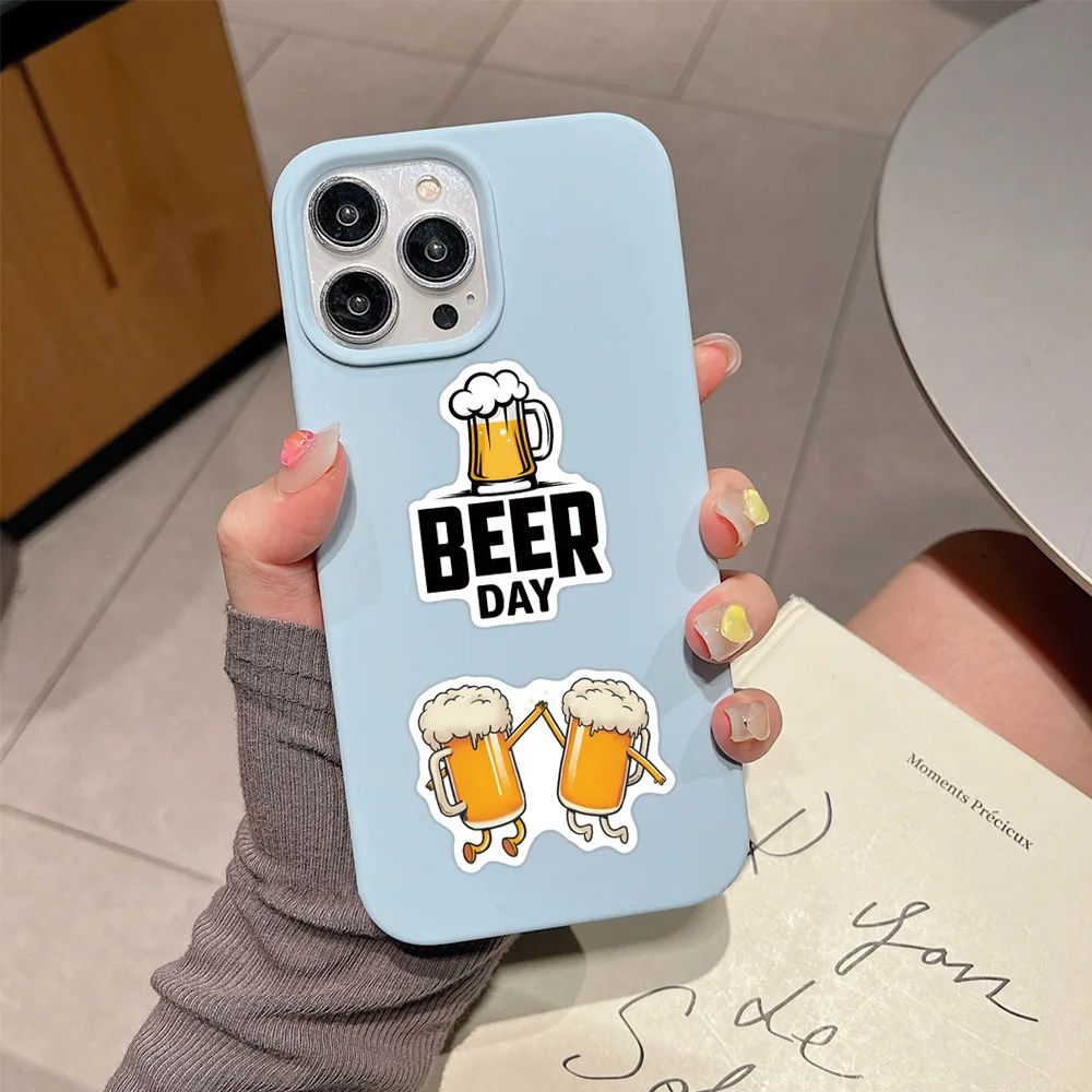 110PCS Cartoon Beer Creative Decorative Luggage Water Cup Stationery Computer Waterproof Sticker