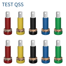 QSS 10pcs 4mm Banana Socket Binding Post Nut Banana Plug Jack Electrical Connector Terminal Test Hole DIY Parts Tools J.40015