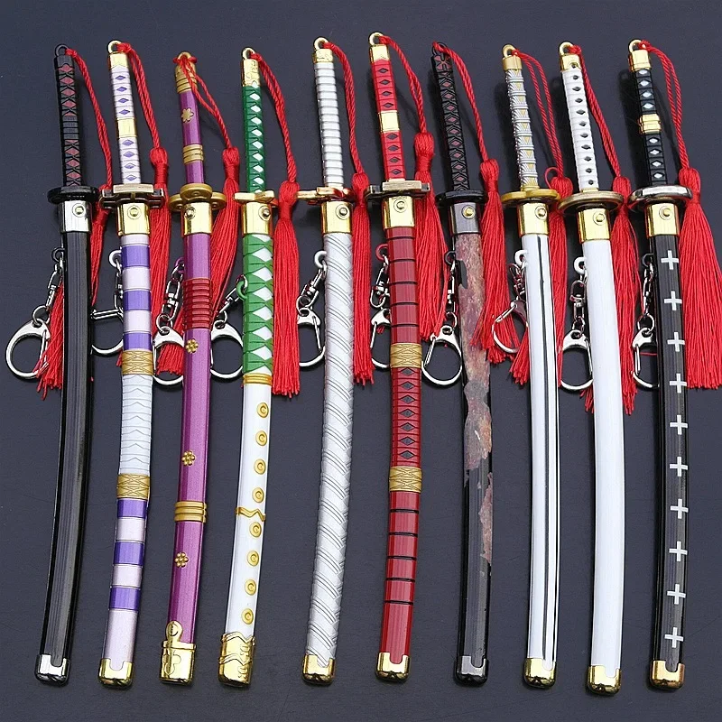 24cm ER Game Okina Pop-up Sword Rivers of Blood OP Anime Enma Nidai Kitetsu Shusui Sword Replica Miniature Model Keychain Gifts