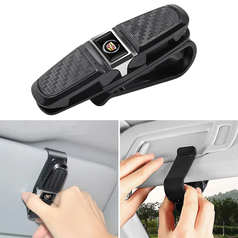 

Car Glasses Case Auto Sun Visor Glasses Holder Sunglasses Clip For Cadillac Escalade CTS ATS SRX STS XT5 XT4 XT6 XTS CT4