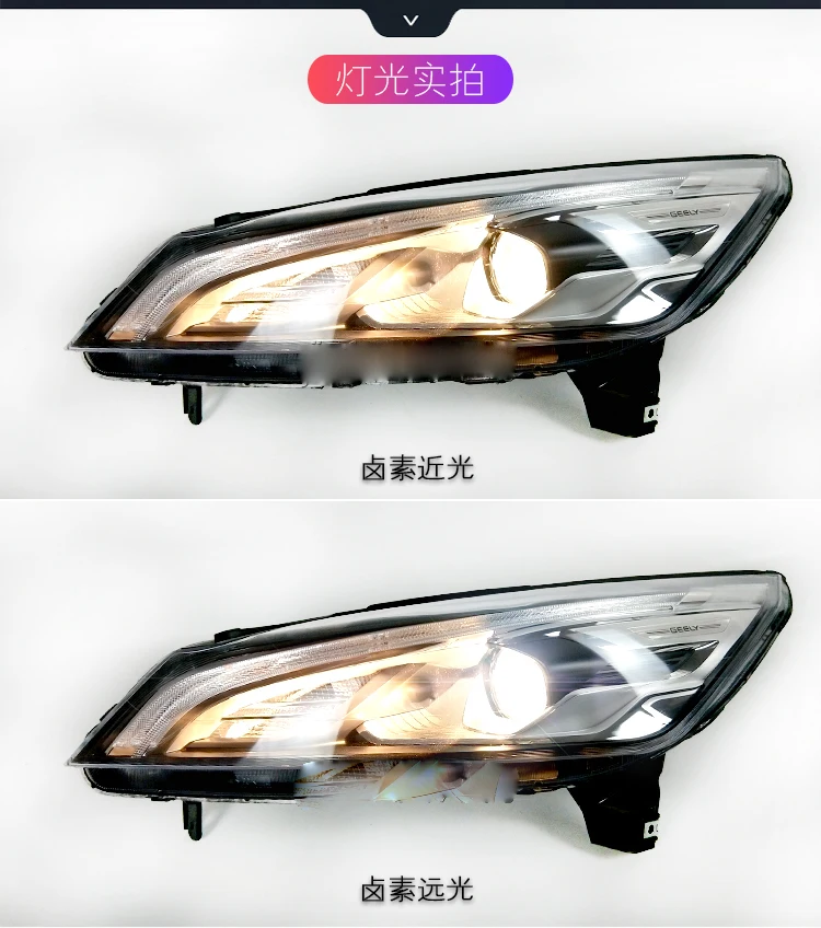 1pcs SUV car bumper headlamp for Geely Emgrand GS headlight 2016~2018y head lamp Geely Emgrand GS fog lamp