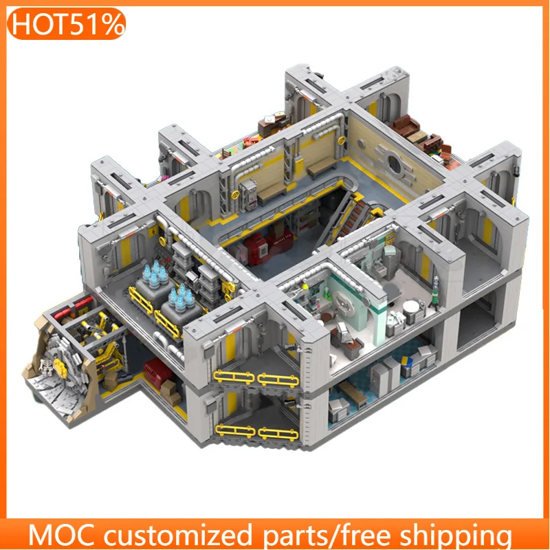 10988 PCS Brickheadz Style Bundle 81 - 8 Rooms, 2 Connectors and the Atrium MOC Customize Modular DIY Boys Boy Assembly Toy Gift