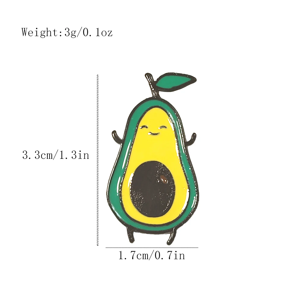 1pcs New Cartoon Avocado Enamel Pins Cute Fruit Brooches Women Jeans Coat Lapel Pin Badge Jewelry Gift for Friend Pins