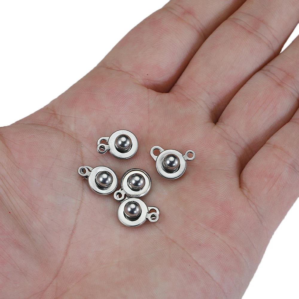 5/10pcs Stainless Steel Snap Button Clasp Jewelry Connector Fastener For DIY Bracelet Necklace Craft Making Supplies Accessories image 6