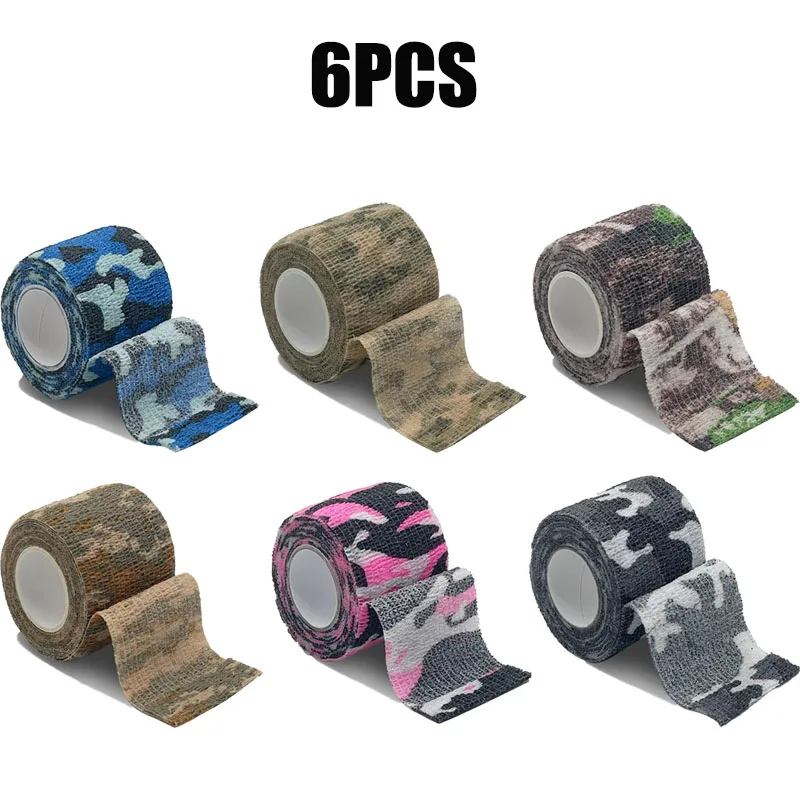 1/6/10 stücke 5*450 cm Camouflage Elastische Bandage Jagd Disguise Hansaplast Wrap Band Selbstklebende Sport Schutz arm Verband