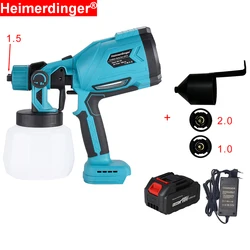 18V Lithium Battery Powered Powerful Cordless Electric Spray Gun Paint Sprayer Auto Furniture Steel Coating Airbrush