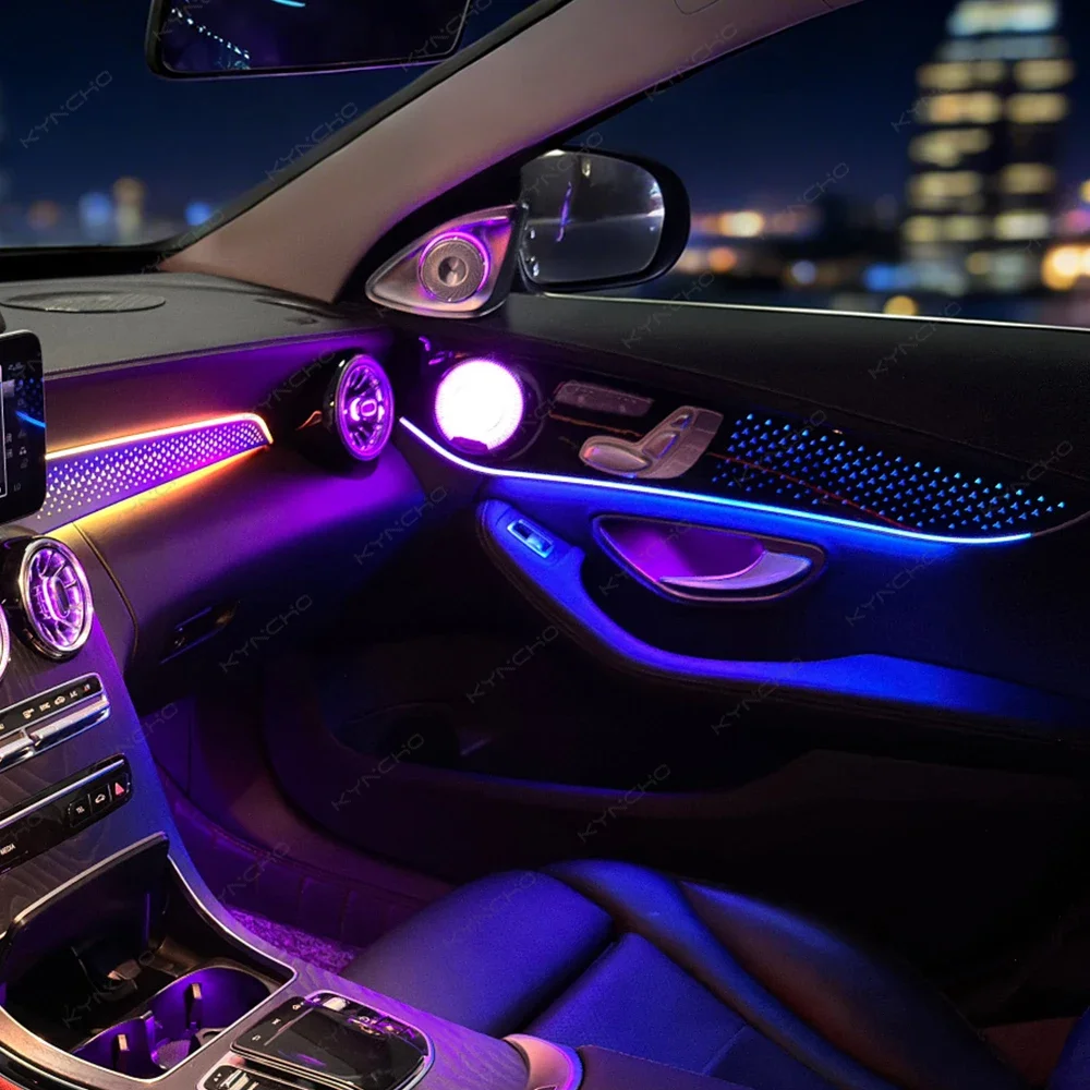 KYNCHO for Benz C Class W205 Auto Interior Lighting Upgrade Kit  Enhanced  CAR Ambient Lighting with Turbine Air Outlet Door