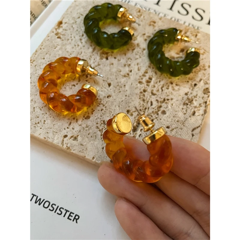 

Серьги-подвески женские из латуни с прозрачными каучуками, ювелирное украшение для вечевечерние, шоу, в стиле панк, готика, топ для подиума, корейский и японский стиль