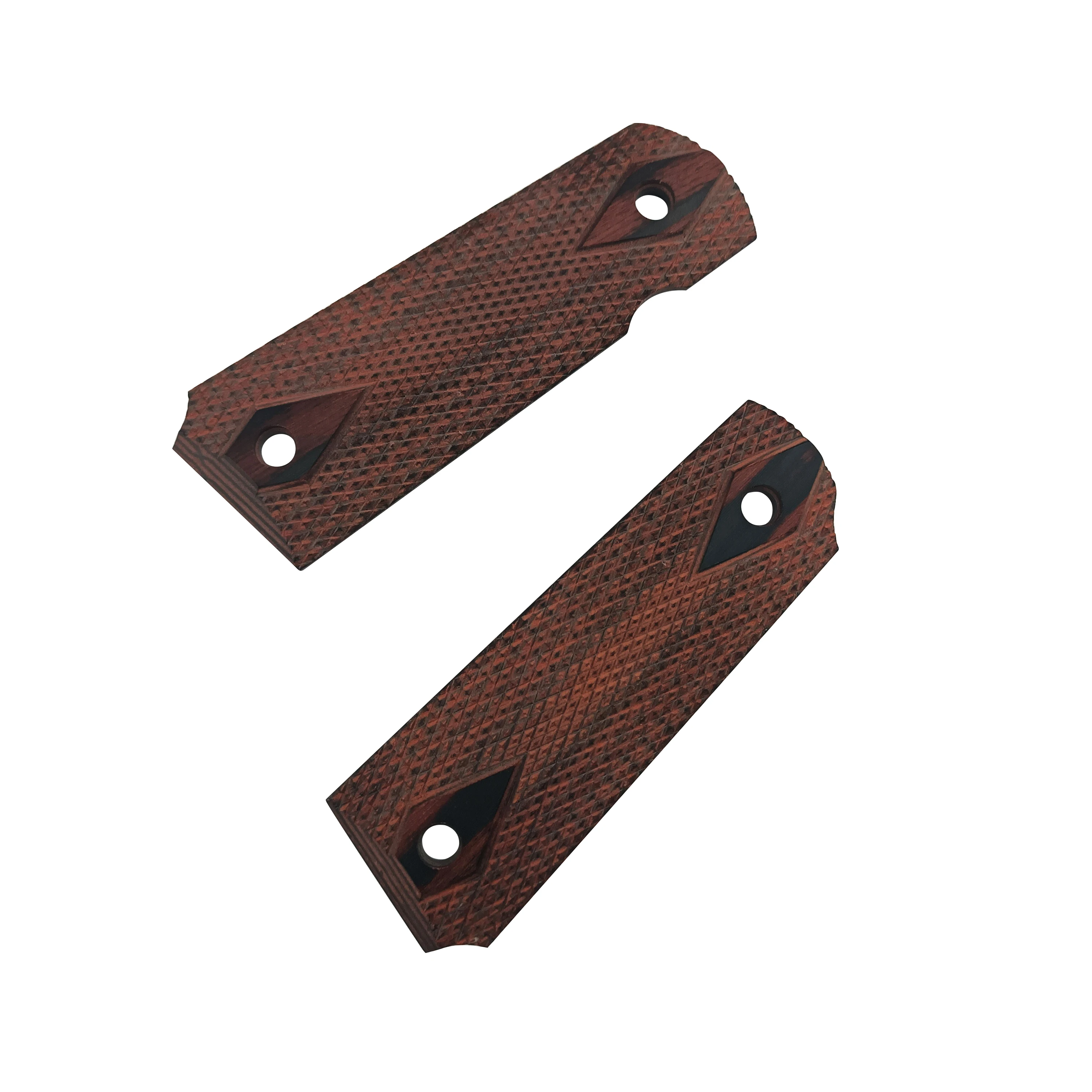 2 Stück Pistole rutschfester Griff 1911 Palisandergriffe Patches DIY Anti-Rutsch-Farbe Holzgriffe Waagen Dekormaterial Rohlinge Slaba
