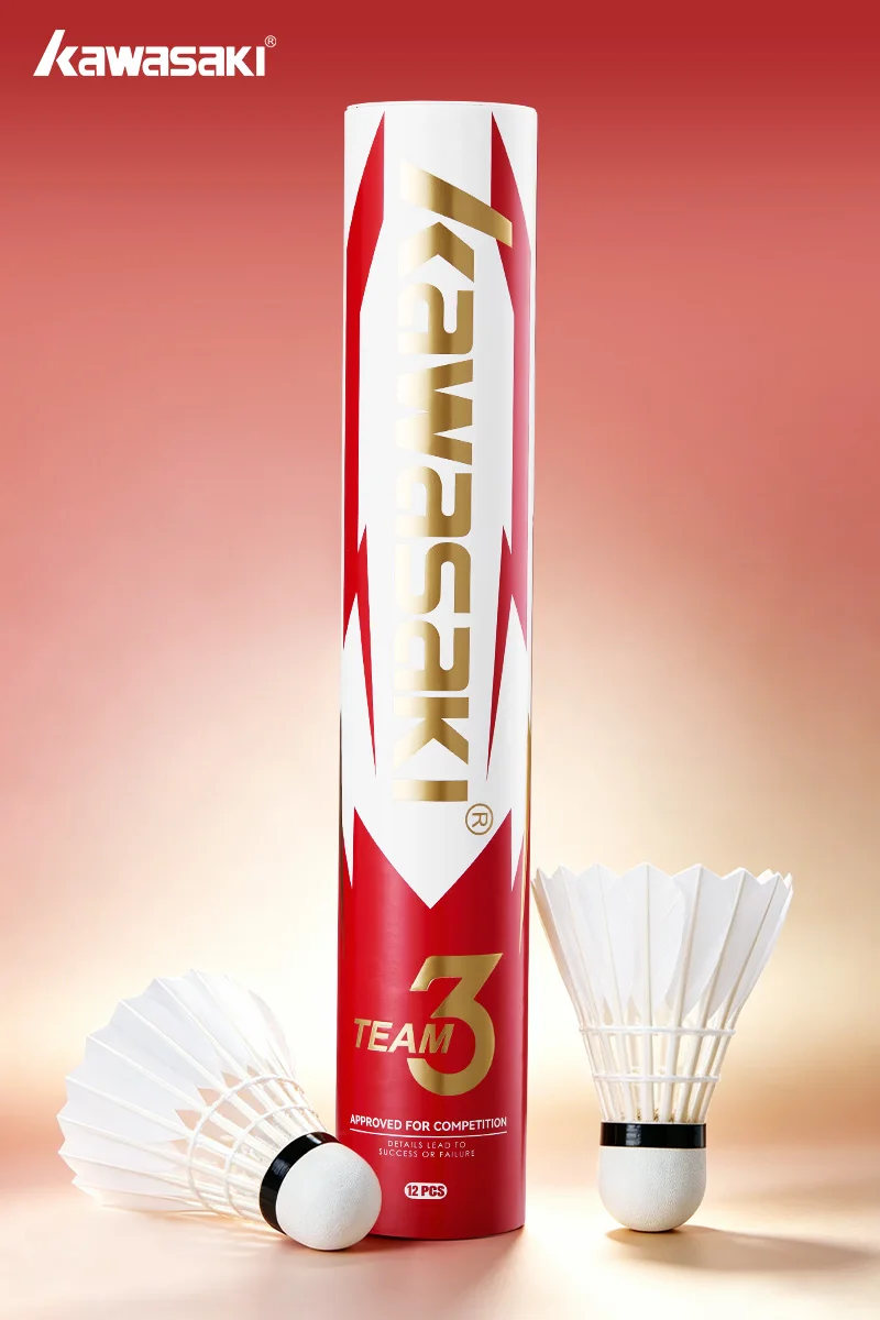 Kawasaki Federbälle für Badminton Weiße Gänsefeder Präzise Landung Federball Geeignet für Fortgeschrittenes Training & Wettkämpfe – Detail 9