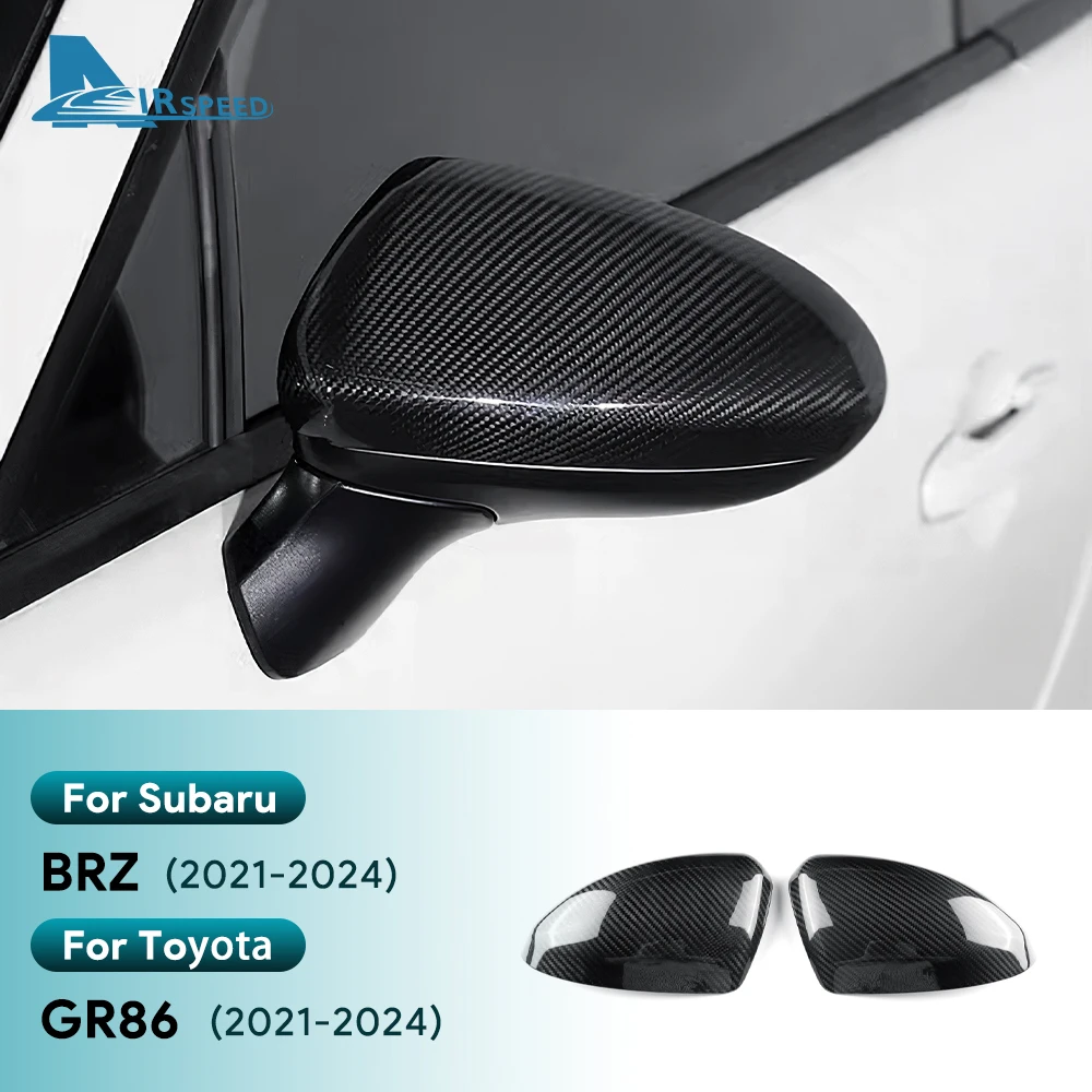 Real Hard Carbon Fiber Cover For Subaru BRZ Toyota GR86 2021 2022 2023 2024 Car Rearview Mirror Dry Carbon Rear View Mirror Cap