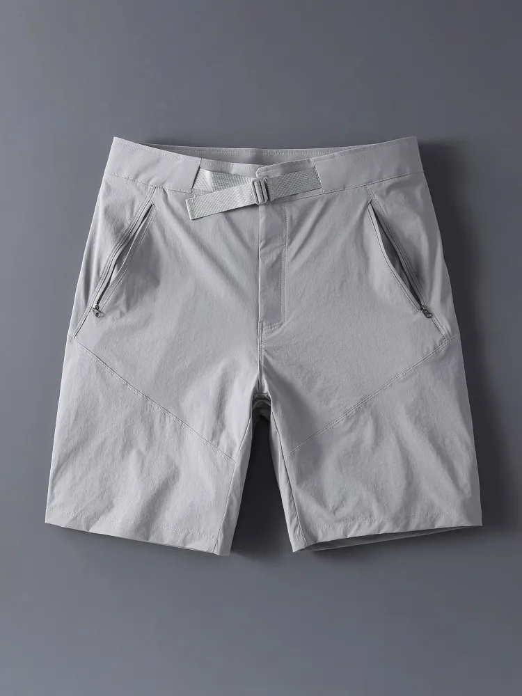 New Summer Mens Solid Color Casual Shorts Jogger Quick Dry Sweatpants Thin Style Breathable Straight Knee Length Trousers Male
