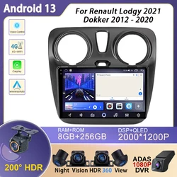 Android Auto For Renault Dokker Lodgy Dacia 2012 - 2020 Car Radio Multimedia Video Stereo Player Carplay Navigation GPS 5G WIFI