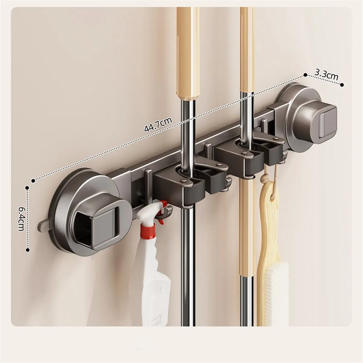 

НОВЫЙ современный минималистичный держатель для швабры и метлы без перфорации с прочной фиксированной пряжкой