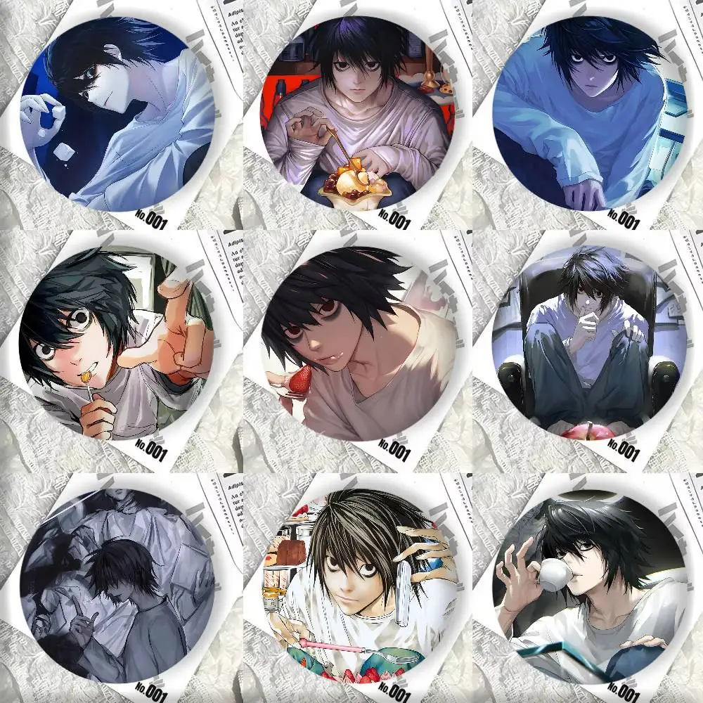 Personajes de anime D-DEATH N-NOTE L Lawliet insignias DIY mochila accesorios de ropa alfileres de joyería