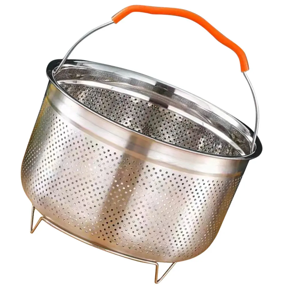 

Steamer Insert for Pot Stainless Steel Microwave Food Cooker Round Steaming Basket Multi-Function Steam Rack Rice Corn Eggs