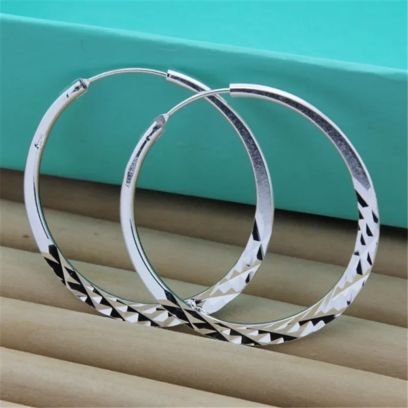 New 925 Sterling Silver Hot Selling Fashion Car Big Earrings 5/6CM Jewelry  For Women Christmas Valentine's Day Gifts Wholesale