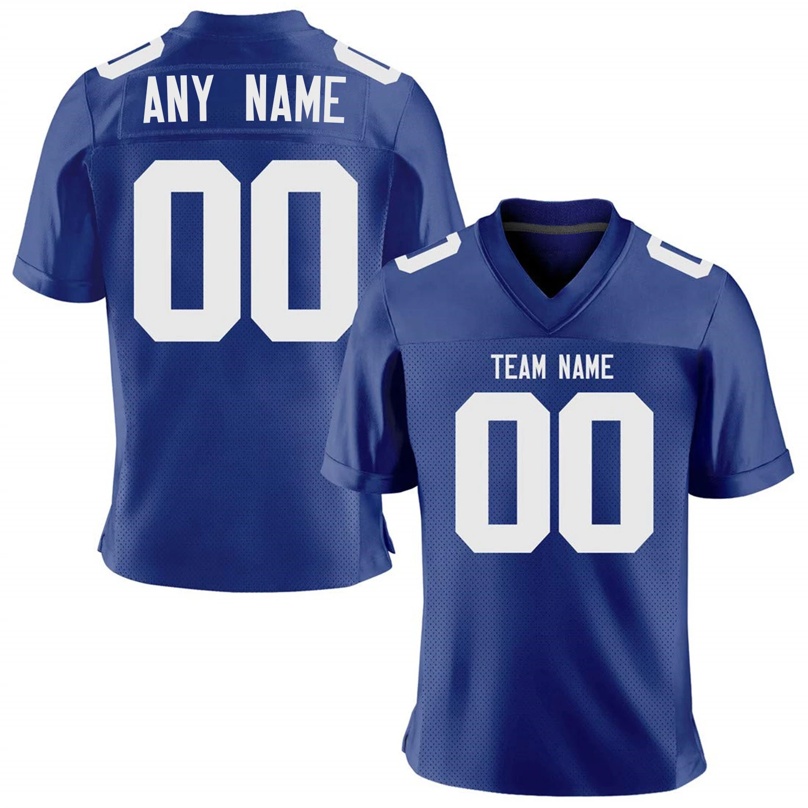 Custom American Football Jersey Personalized Blue White Team Printed Name Number Shirt Men Women Youth Kids Training Uniform