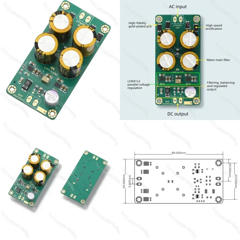 LT3041 Dual Parallel 2A DC Linear Voltage Regulator Module Low Dropout LDO Board Low Ripple Noise Power Supply