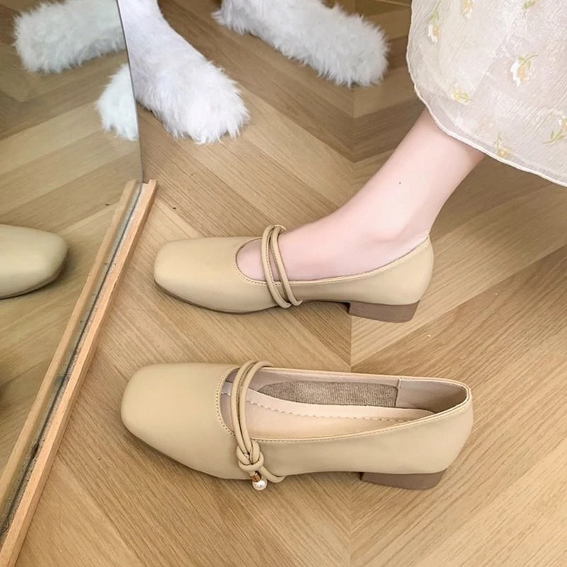 Spring Autumn Gentle Bottom Flat Mary Fairy Skirt Shoes Fashionable Versatile Slip-On Women's Flats Anti-Slip Plant Floral Pa...
