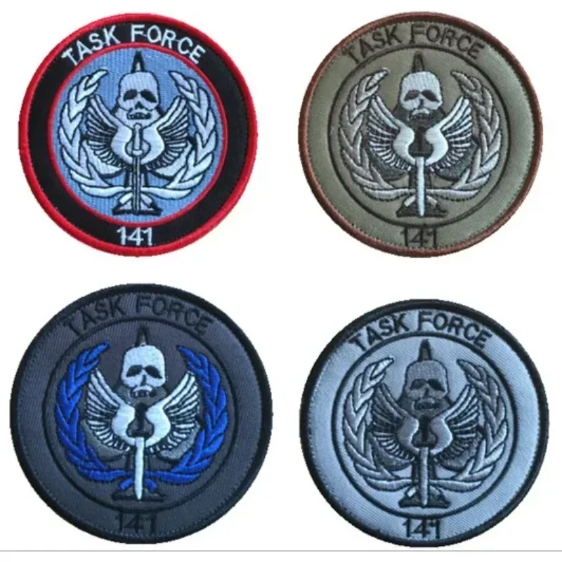 Тактические нашивки с вышивкой Task Force 141, значок морским крючком Call of Duty, маска призрака, эмблема для уличного рюкзака, кепка «сделай сам»