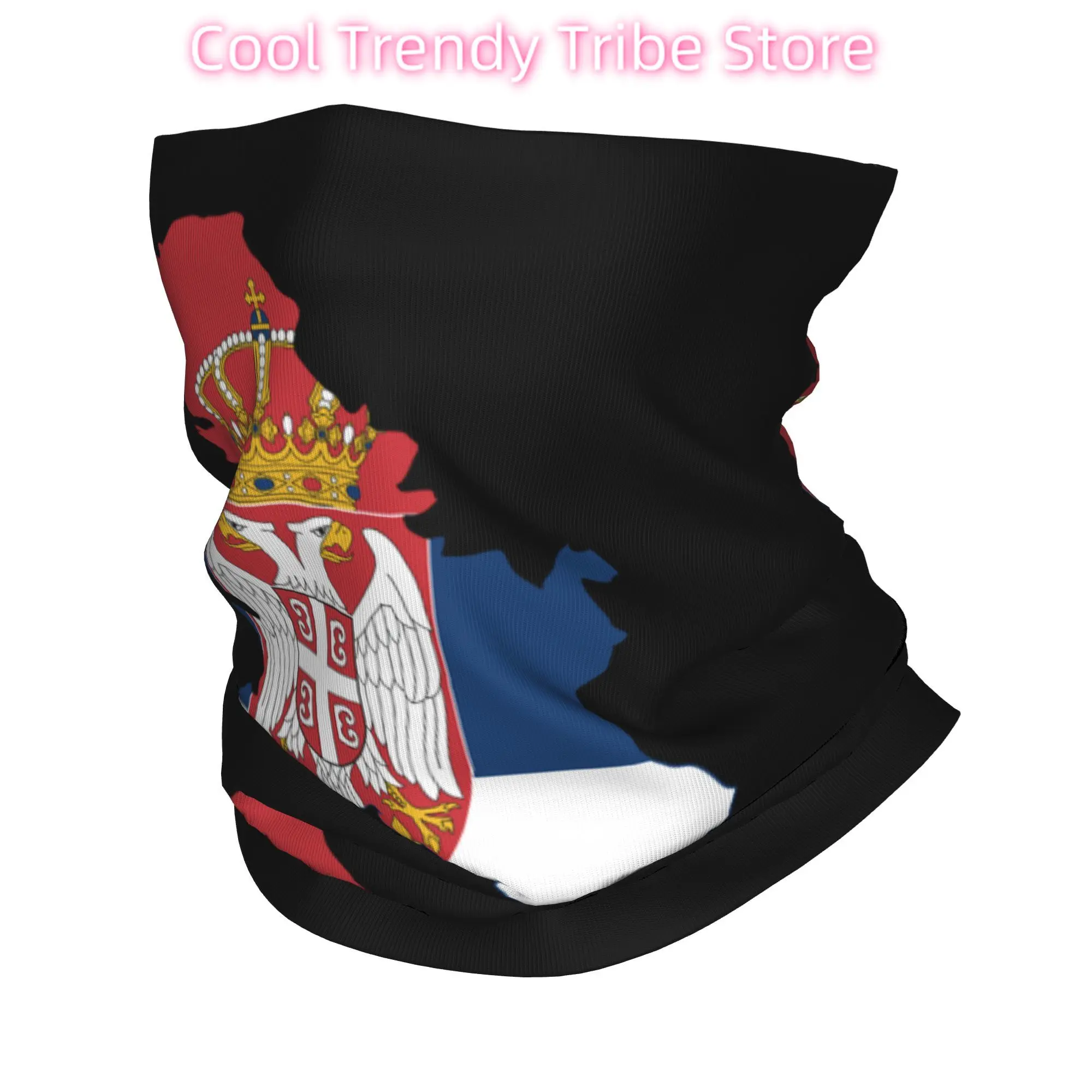 

Custom Serbia Flag Map Winter Headband Neck Warmer Men Women Hiking Camping Tube Scarf Serbian Proud Face Bandana Gaiter