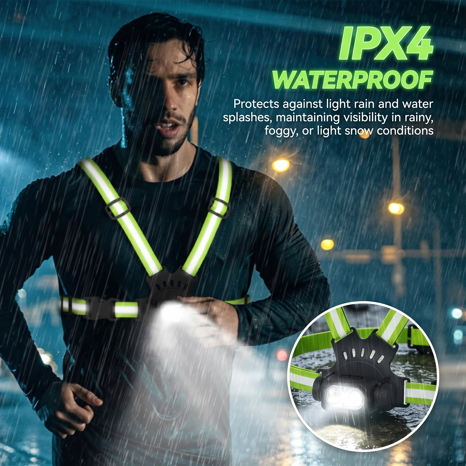 LED Running Vest USB Rechargeable Reflective Cycling Security Vest High Visibility Night Running Riding Clothing for Kids Adults