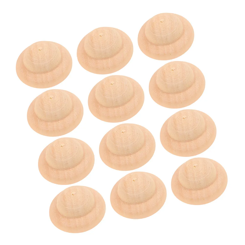 

20 шт. деревянных заготовок для шляпок, неокрашенные, для детского творчества, декорирования и художественных игр, миниатюрные шляпки