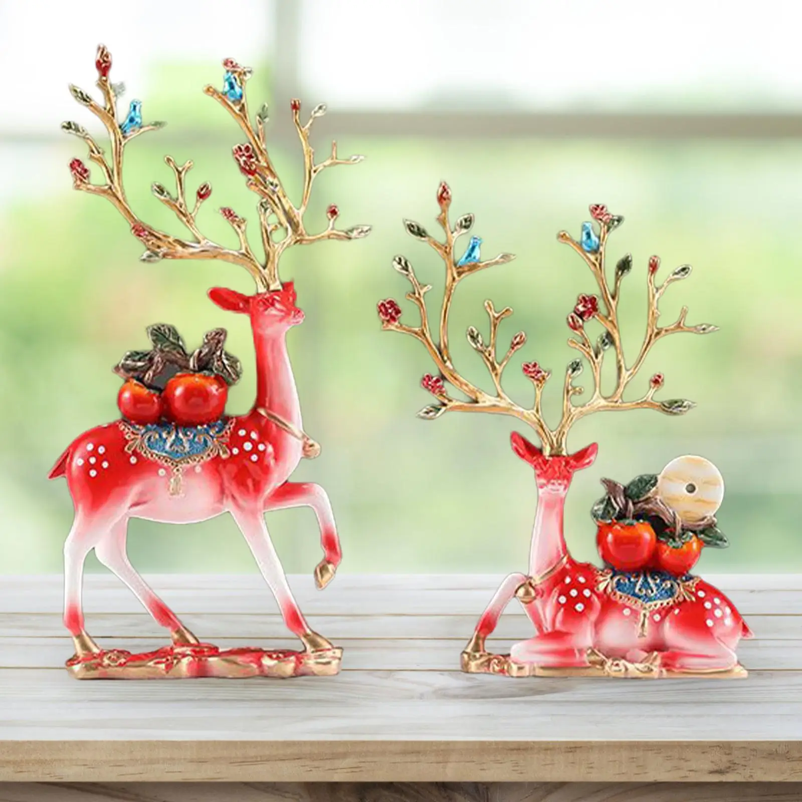 

Reindeer Statue Ornaments Animal Statue Deer Statue for Office Cabinet Decor