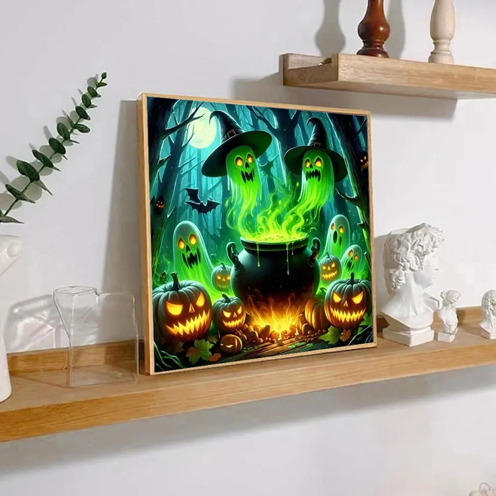 Ghost Diamond Painting Full Square Round Diamond Embroidery Halloween Handmade Gift - view 3
