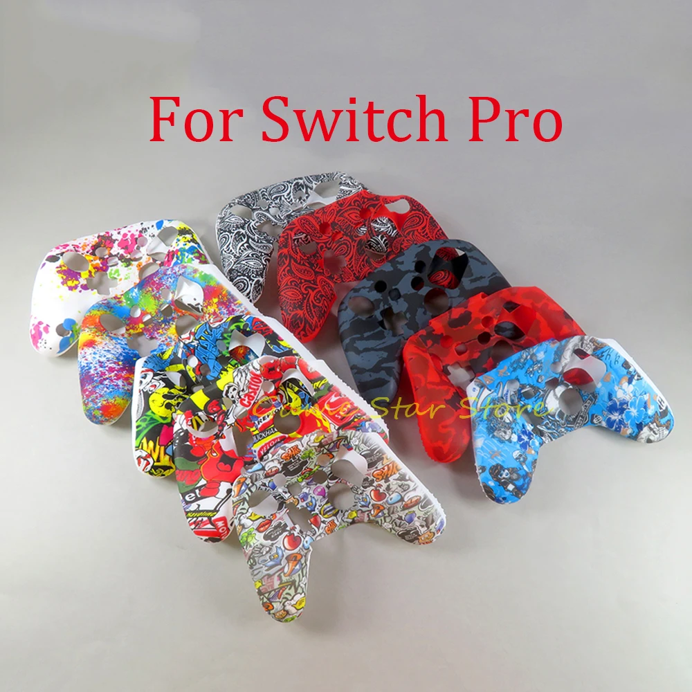 

30pcs Peplacement For NS Switch Pro Controller Water Transfer Printing Protective Silicone Case Skin
