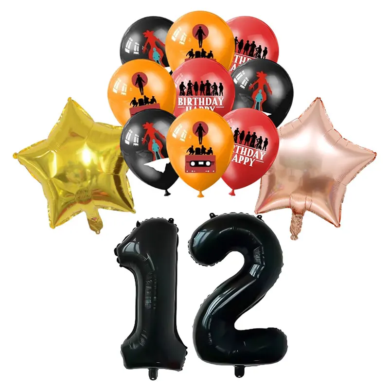 Stranger-Themen-Geburtstagsdekoration Horrorfilm-Geschirr Tasse Teller Tischdecke Luftballons Banner Geschenktüte Snackbox Partyzubehör – Detail 33