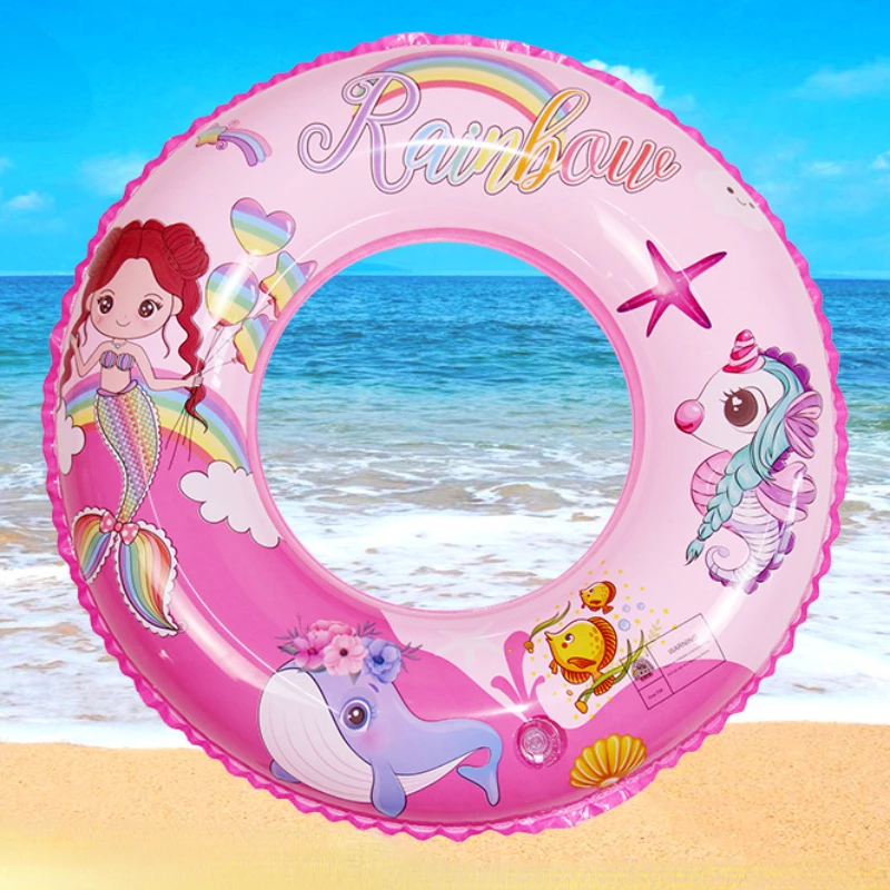 Cute Swimming Ring Funny Beach Swim Tube Summer Fun Pool Float  Baby Swimming Float Inflatable Pool Toys Girl Beach Circle