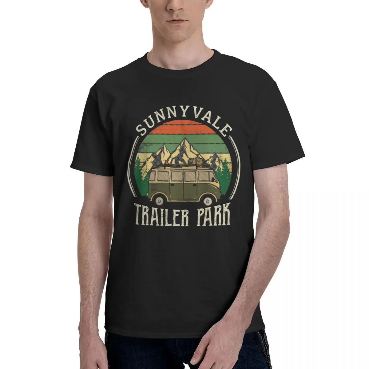 Men Rv Boys Sunnyvale Trailer Park Fun T Shirt Streetwear Cotton T Shirts For Men