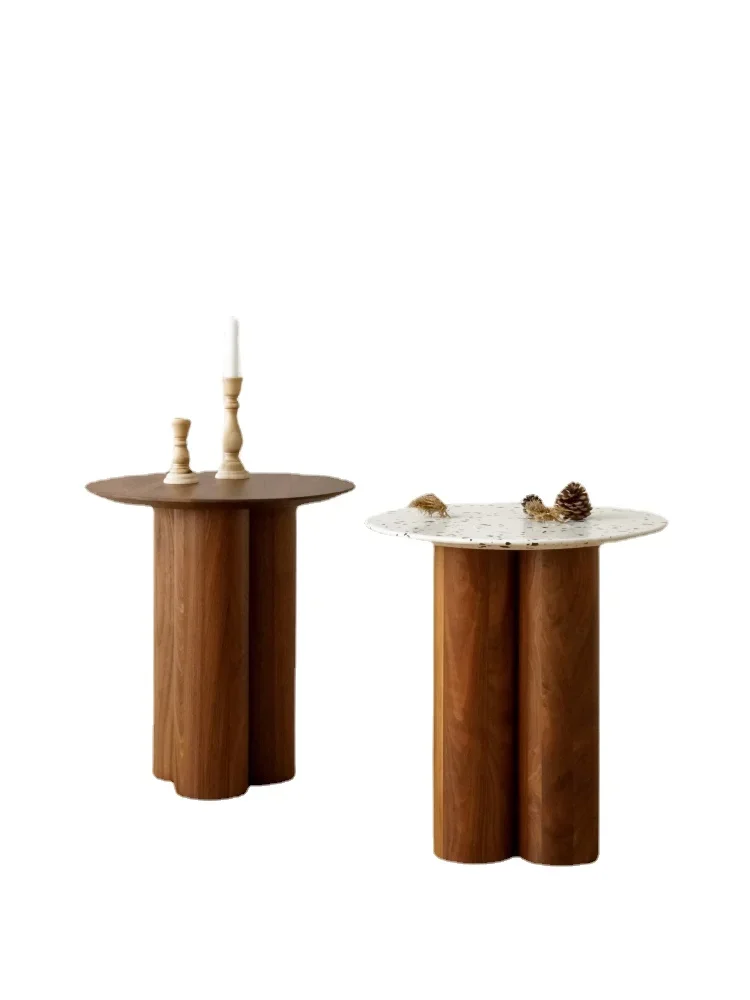 

YY Original Walnut Solid Wood Terrazzo Nordic Ins B & B Silent Style Tea Table