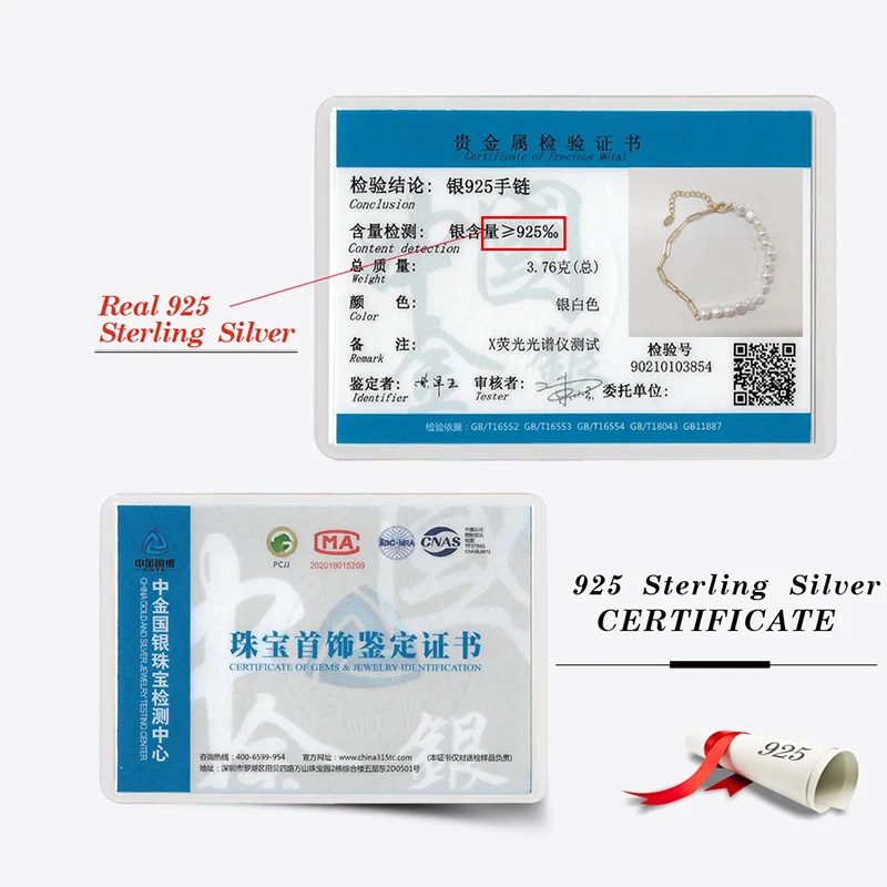 EFFIE QUEEN 925 الفضة النقية 14k الذهب الباروك اللؤلؤ سلسلة سوار مجوهرات طبيعية للنساء حفل زفاف هدية للذكرى السنوية GPB01 #6