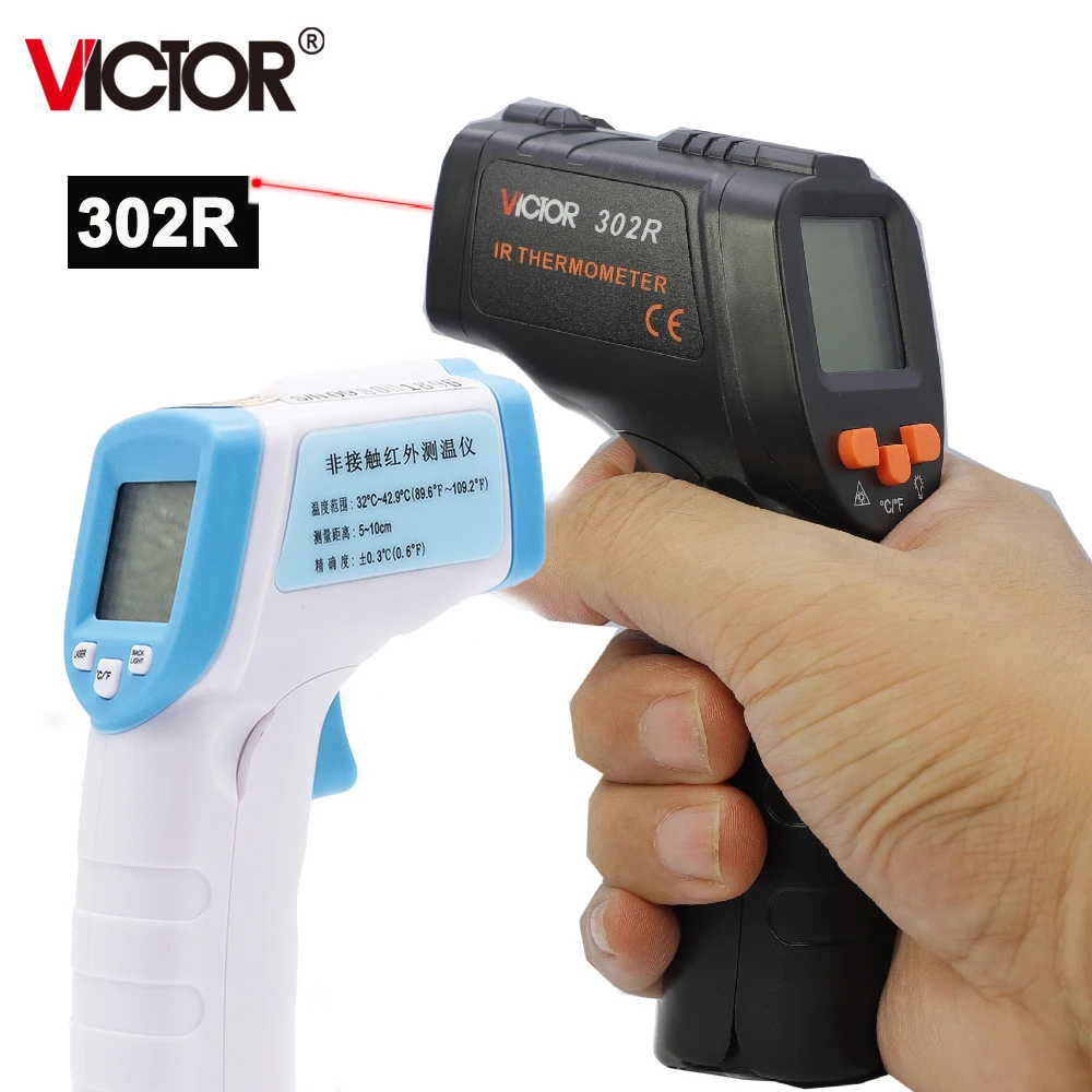 VICTOR 32R Non-Contact Infrared Thermometer,Handheld Digital Laser Gun for Instant Measurement (-32°C to 380°C)