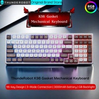 ThundeRobot K98 Gasket Gaming Mechanical Keyboard PBT Keycaps Hot Swap Bluetooth Keyboard Wireless RGB for IOS MAC Win Android