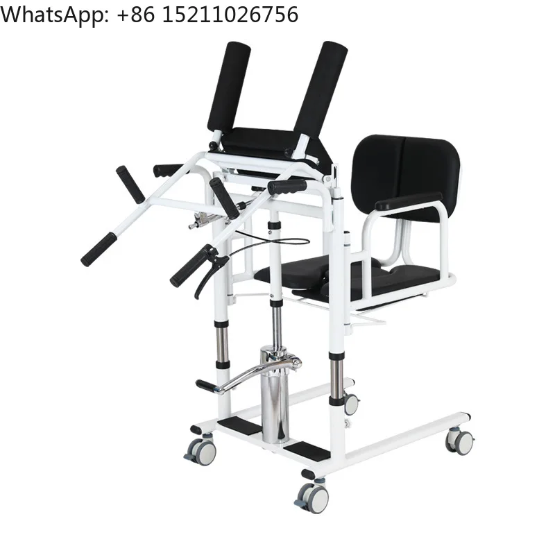 Wholesale Factory Paraplegic Emovi Hydraulic Lifting Bathroom Safety Equipment Left Patient Care Transfer Chair with Commode