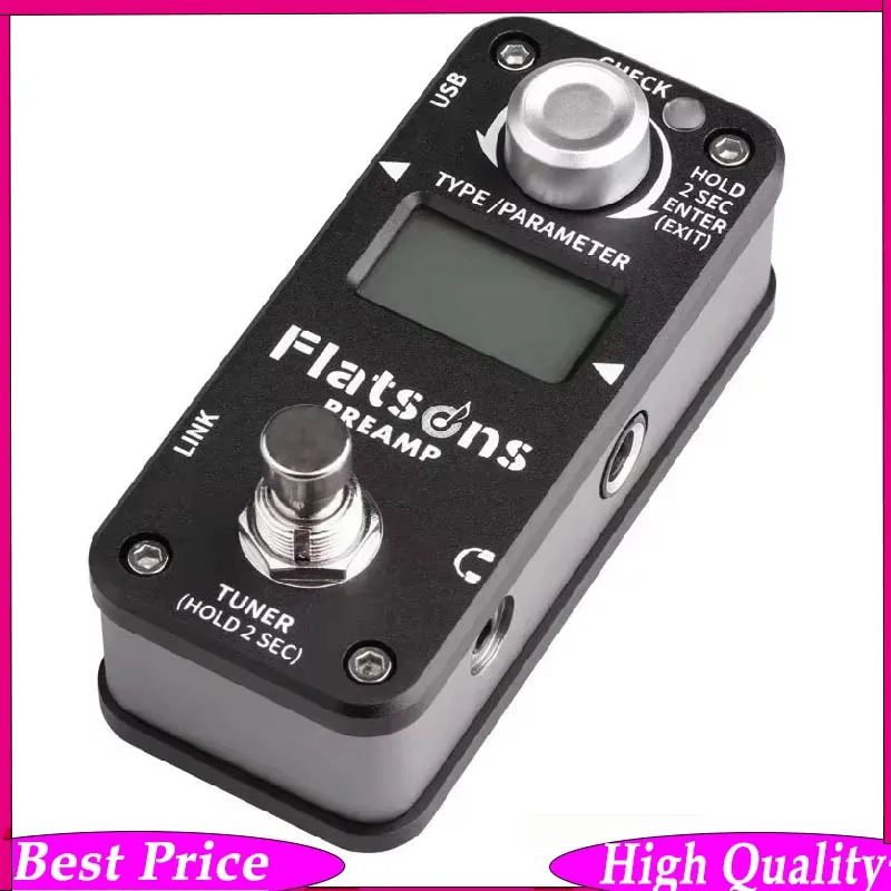 

Flatsons Preamp Guitar Effects Peda Mini Pedal for Electric Guitar Clears Distortion Overload Heavy Metal Tuning Meters