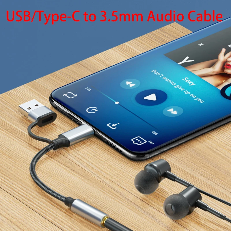 

Universal Audio Adapter: USB-C/USB-A to 3.5mm - In-Line Controls, Karaoke/Mic Support, Alloy Housing