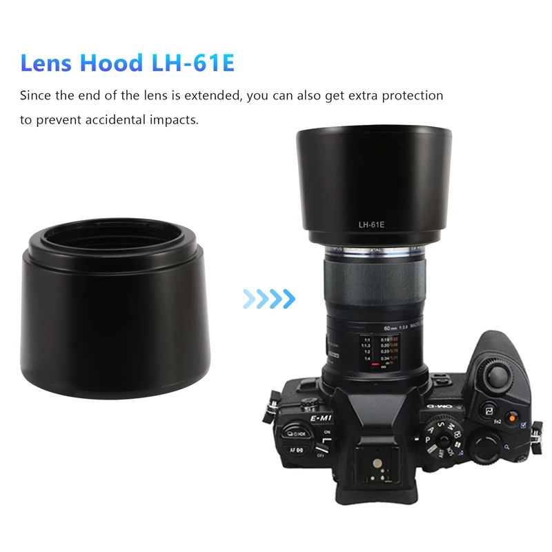 Lens hood for M.ZUIKO ED 75-300mm f/4.8-6.7 LH-61E Black-A62I - view 6