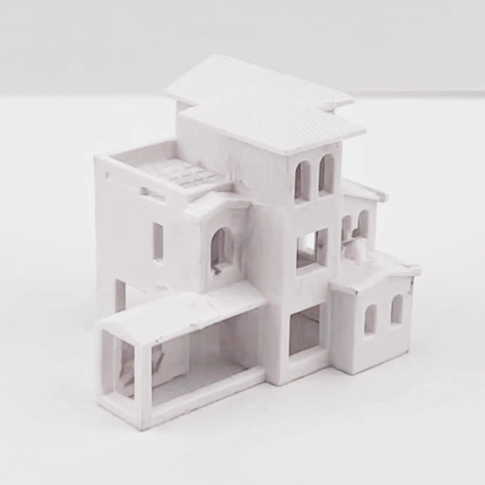 1/500 منزل مصغر فيلا وقوف السيارات مشهد ABS الديوراما الديكور غير مصبوغ طاولة الرمل مركبة للتصميم المعماري #2