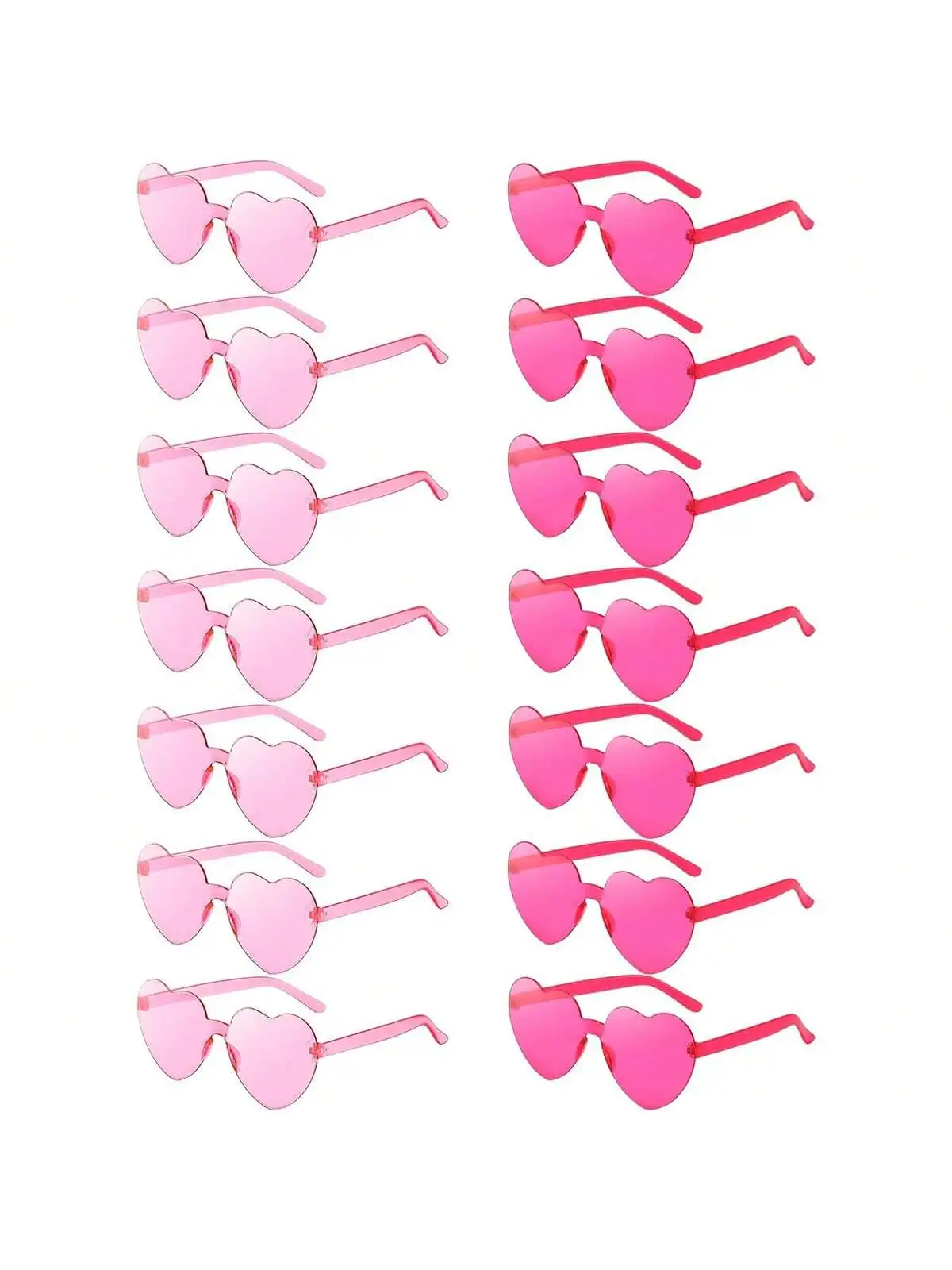 12 Pairs Candy Color rimless Heart-Shaped Party Glasses Fun Decorative Heart Glasses for Women and Men Party Gifts