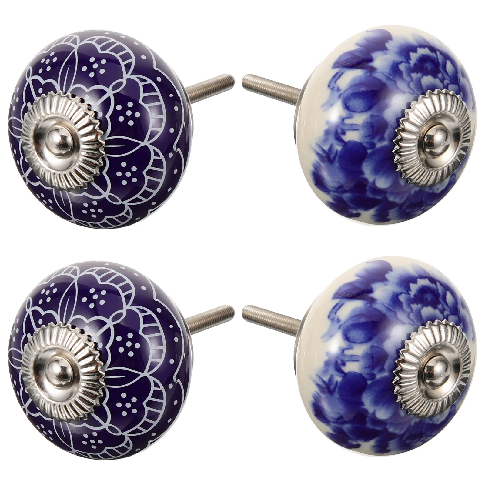 

4Pcs Round Ceramic Drawer Knobs Small Decorative Pulls for Cabinets Dressers Closet Furniture Vintage Pull Knob