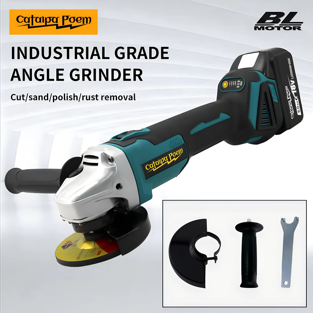 

Catalap poem 404 Industrial high efficiency long life easy grinding lithium battery brushless Angle grinder in style of dewalt